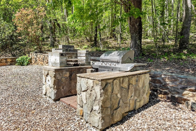 3110 Mentink Way, Nebo, NC 28761 - view of patio / terrace featuring grilling area and a view of trees