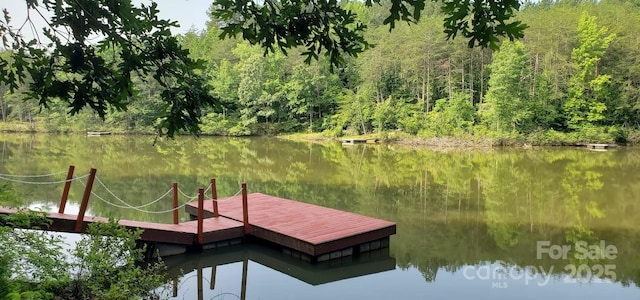3110 Mentink Way, Nebo, NC 28761 - dock area featuring a wooded view and a water view