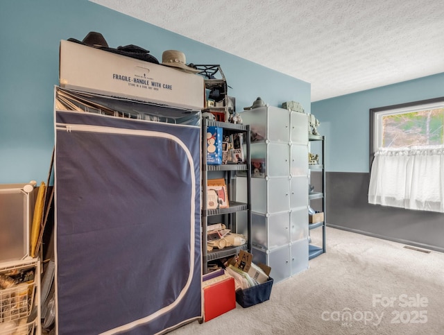 125 Snug Harbor Cir, Lake Lure, NC 28746 - interior space featuring a textured ceiling, carpet floors, and visible vents