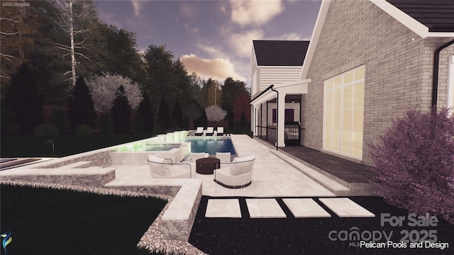 3030 Brookridge Ln, Charlotte, NC 28211 - view of swimming pool featuring a patio and a pool with connected hot tub