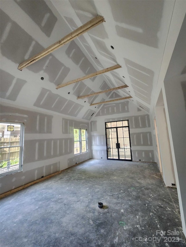 3030 Brookridge Ln, Charlotte, NC 28211 - unfurnished living room with lofted ceiling