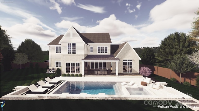 3030 Brookridge Ln, Charlotte, NC 28211 - back of house featuring a patio, a standing seam roof, metal roof, and roof with shingles