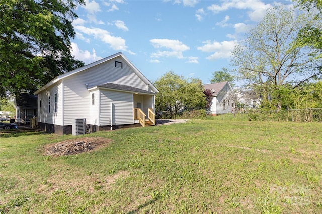 555 Pryor St, Chester, SC 29706 - exterior space featuring a lawn, fence, and central air condition unit