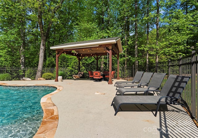 860 Arrow Point Ln, Davidson, NC 28036 - view of pool with a gazebo, a fenced backyard, a patio, and a fenced in pool