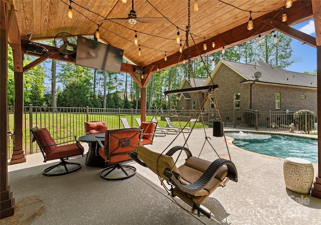 860 Arrow Point Ln, Davidson, NC 28036 - view of pool featuring a yard, a fenced in pool, a patio area, and fence