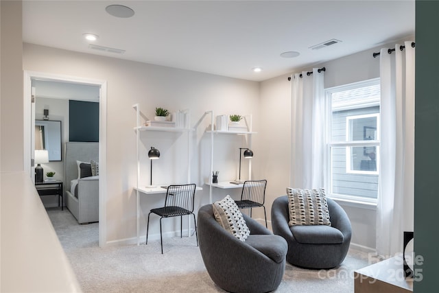 12017 Grinstead Ln Unit 301, Charlotte, NC 28278 - living area with baseboards, an office area, and carpet