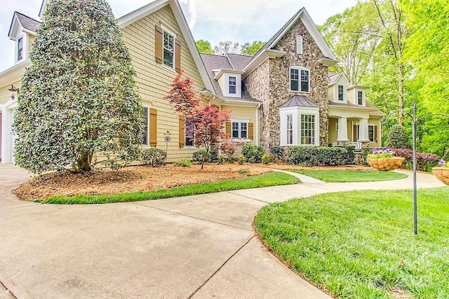 3400 Baucom Manor Rd, Monroe, NC 28110 - view of front of property with a front lawn and stone siding