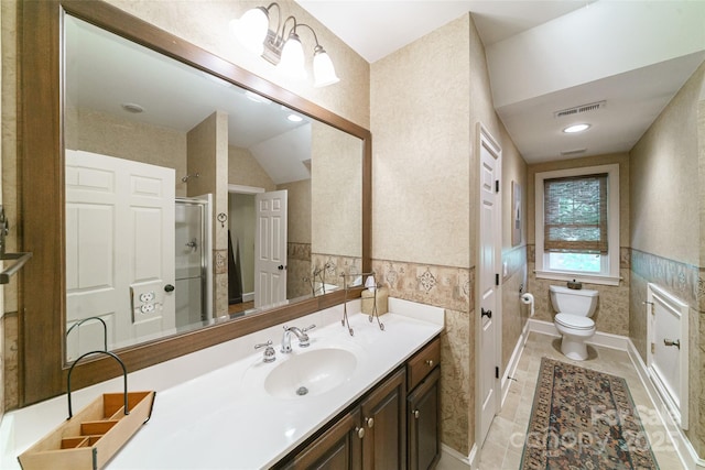 3400 Baucom Manor Rd, Monroe, NC 28110 - bathroom featuring toilet, a shower stall, and vanity