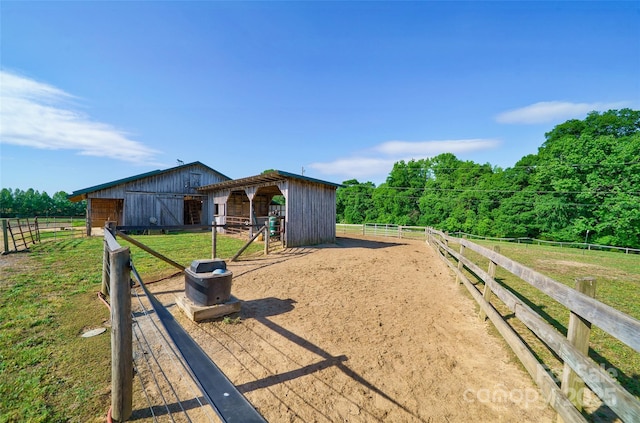 3400 Baucom Manor Rd, Monroe, NC 28110 - horse barn with a forest view and a view of countryside