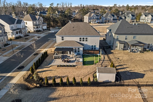 aerial view of residential area