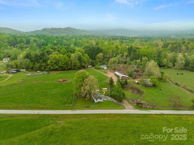aerial view with a rural view and a forest view