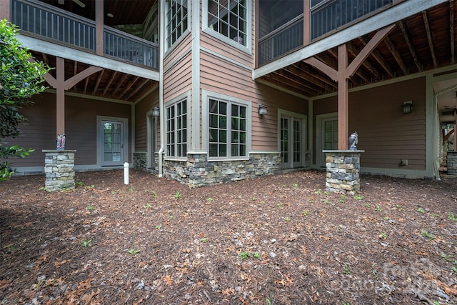 168 Chattooga Run, Hendersonville, NC 28739 - rear view of property with stone siding