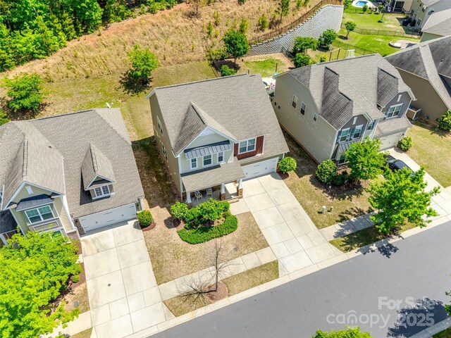 drone / aerial view with a residential view