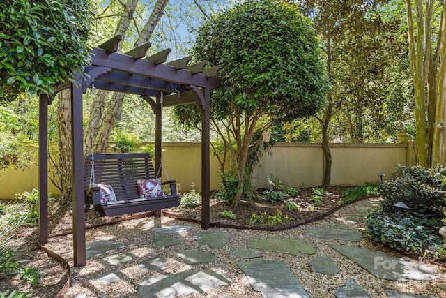6914 Riesman Ln Unit 95, Charlotte, NC 28210 - view of patio / terrace with fence and a pergola