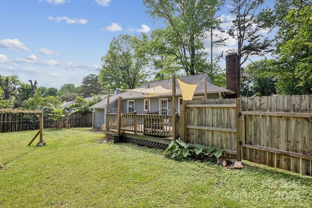 6412 Old Meadow Rd, Charlotte, NC 28227 - view of yard featuring a wooden deck