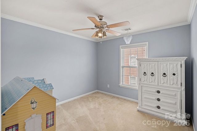 1948 Winpole Ln, Charlotte, NC 28273 - interior space with carpet, visible vents, crown molding, and baseboards