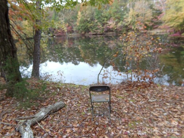 water view featuring a wooded view
