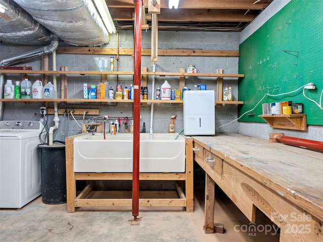 10 Stuyvesant Rd, Asheville, NC 28803 - unfinished basement with a sink and washer / clothes dryer