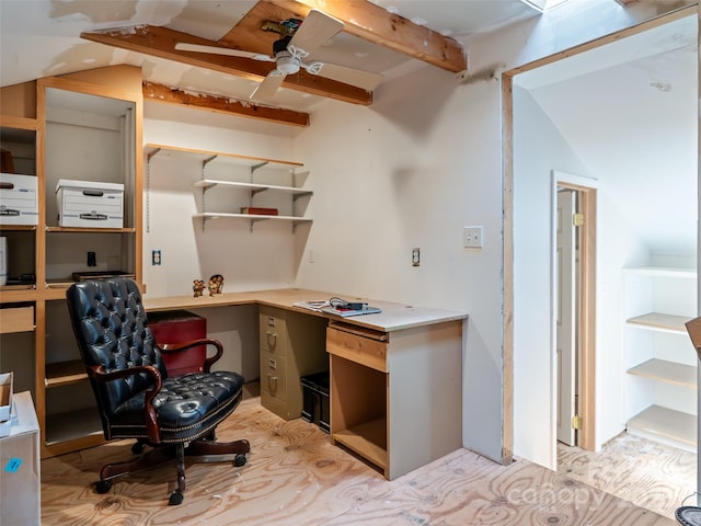 10 Stuyvesant Rd, Asheville, NC 28803 - home office featuring beam ceiling and ceiling fan