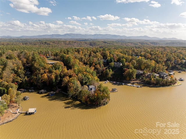 4950 Canterbury Pl, Morganton, NC 28655 - bird's eye view featuring a water and mountain view and a wooded view