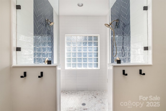 bathroom featuring walk in shower