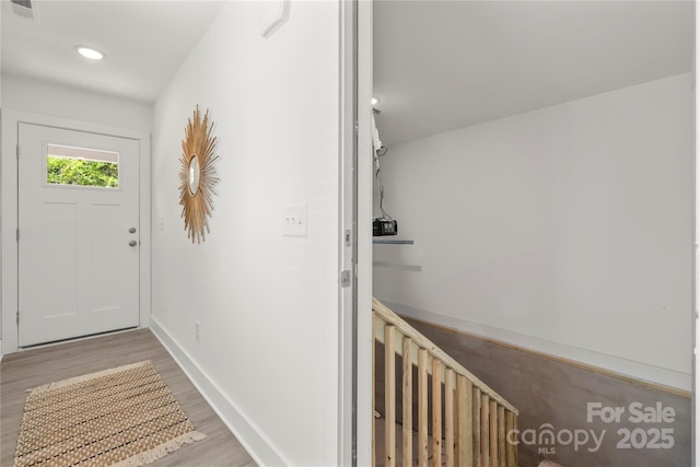 3205 Morning Dr, Charlotte, NC 28208 - entryway featuring recessed lighting, baseboards, visible vents, and light wood-style flooring