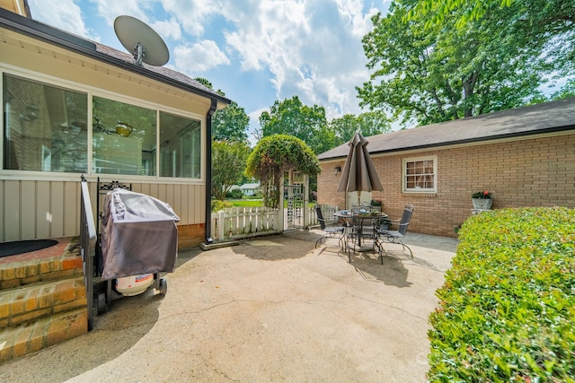 5522 Sharon Rd, Charlotte, NC 28210 - view of patio featuring a grill and outdoor dining area