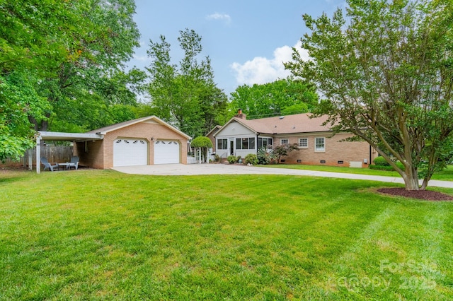 5522 Sharon Rd, Charlotte, NC 28210 - single story home featuring concrete driveway, a garage, and crawl space