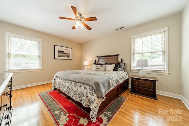 5522 Sharon Rd, Charlotte, NC 28210 - bedroom with light wood-style flooring and ceiling fan