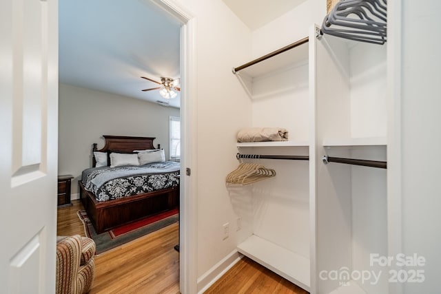 5522 Sharon Rd, Charlotte, NC 28210 - bedroom featuring wood finished floors and ceiling fan