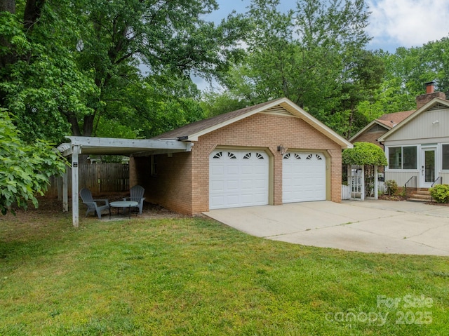 5522 Sharon Rd, Charlotte, NC 28210 - view of front facade with brick siding, a detached garage, and entry steps