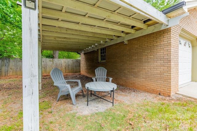 5522 Sharon Rd, Charlotte, NC 28210 - view of patio with a garage