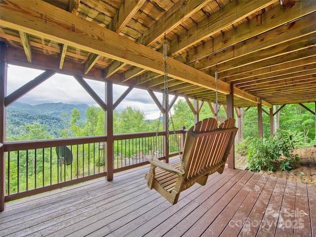 171 Jade Dr, Clyde, NC 28721 - deck with a mountain view