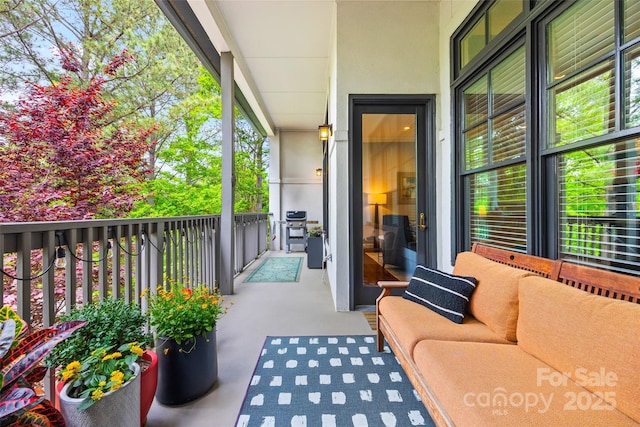 balcony with area for grilling