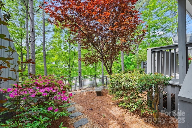 view of yard featuring fence