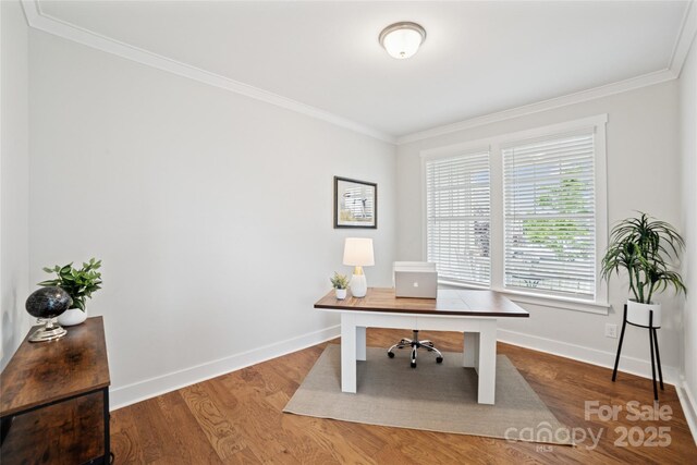 528 Rock Skip Way, Fort Mill, SC 29708 - office area with crown molding and wood finished floors