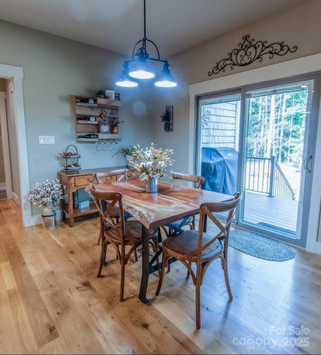dining room featuring light wood-style flooring