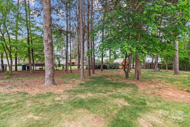 view of yard with fence