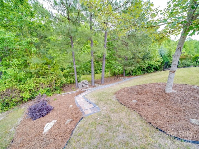 view of yard featuring fence