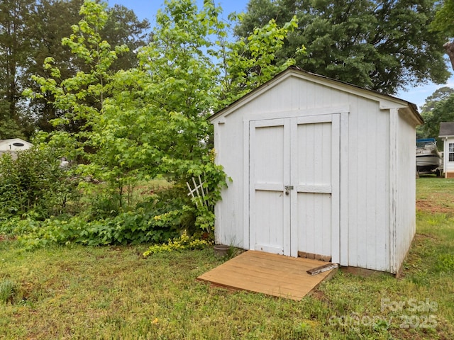 view of shed