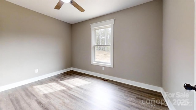 108 Big Hill Rd, Lawndale, NC 28090 - spare room featuring ceiling fan, dark wood finished floors, and baseboards