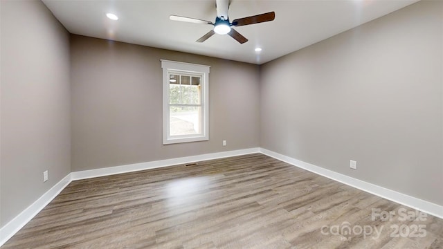 108 Big Hill Rd, Lawndale, NC 28090 - spare room with ceiling fan, wood finished floors, baseboards, and recessed lighting