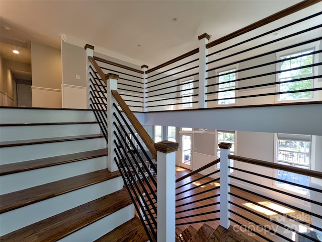 484 Chisholm Trl, Rutherfordton, NC 28139 - stairs featuring wood finished floors