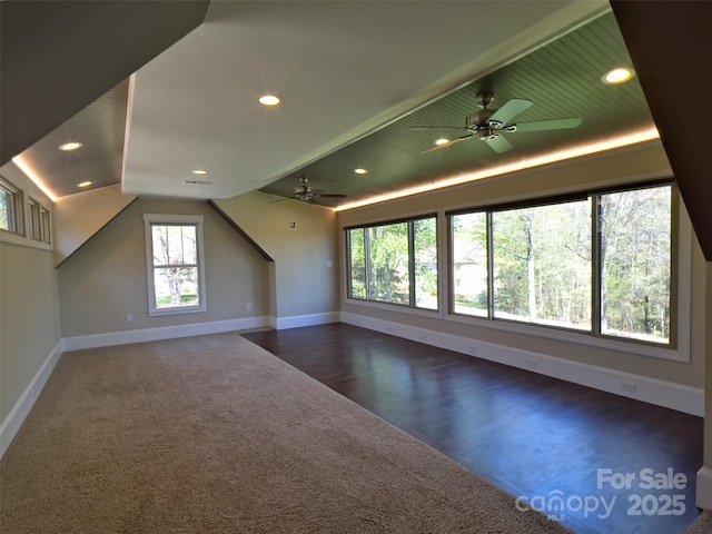484 Chisholm Trl, Rutherfordton, NC 28139 - bonus room with dark colored carpet, ceiling fan, and baseboards