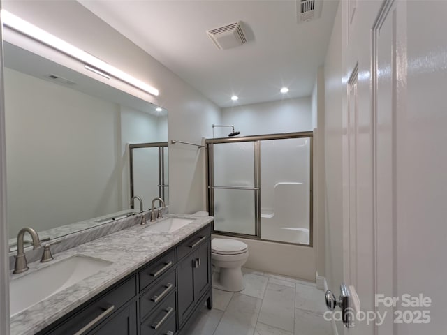 484 Chisholm Trl, Rutherfordton, NC 28139 - full bathroom with visible vents, marble finish floor, and a sink