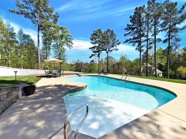 484 Chisholm Trl, Rutherfordton, NC 28139 - view of swimming pool with fence, a fenced in pool, and a patio area