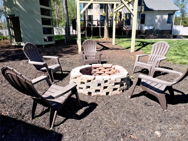 484 Chisholm Trl, Rutherfordton, NC 28139 - view of patio with a fire pit