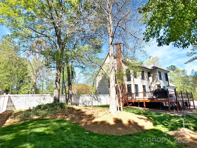 484 Chisholm Trl, Rutherfordton, NC 28139 - view of yard with a deck and fence