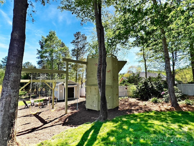 484 Chisholm Trl, Rutherfordton, NC 28139 - view of shed with fence