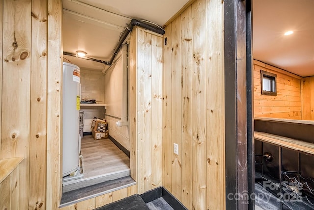 view of sauna featuring wood finished floors